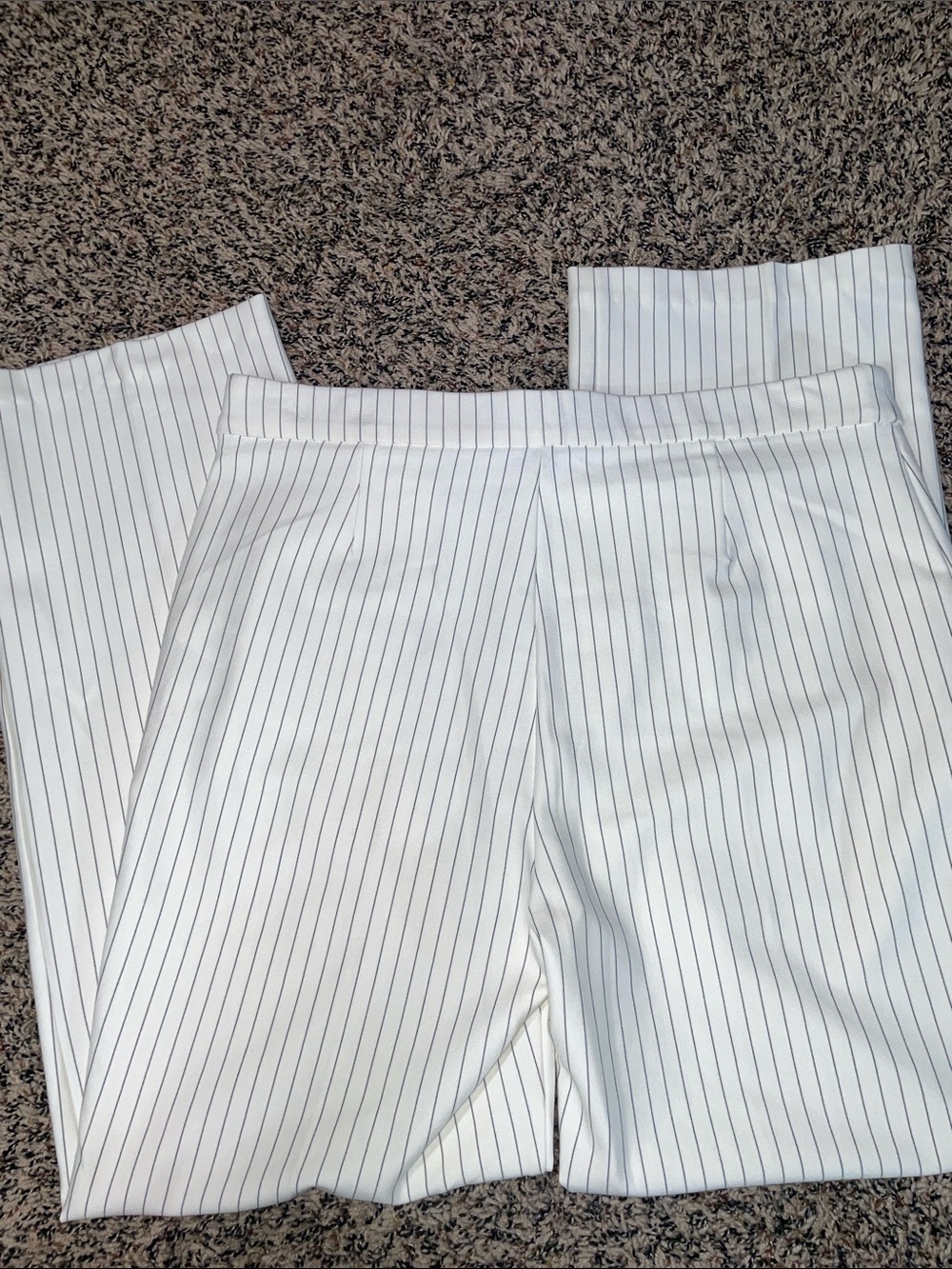Rachel Zoe White Pinstripe Pull On Stretch Straight-Leg Pants Sz 10 NWOT - Picture 6 of 8